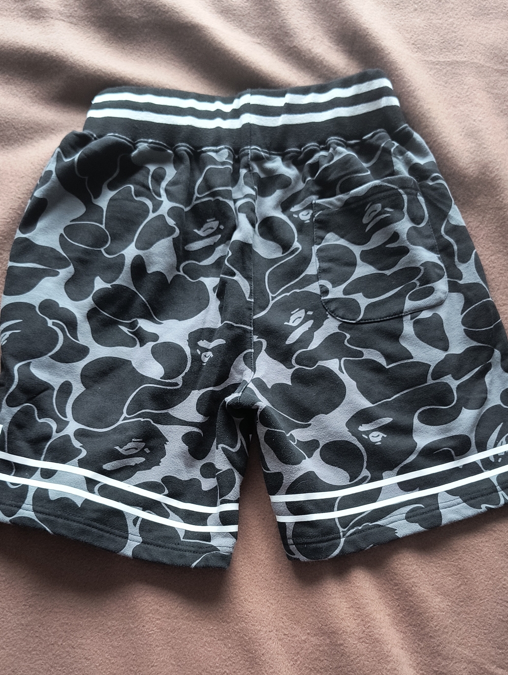 Bape Black & White Camo Logo Shorts - Picture 5 of 5
